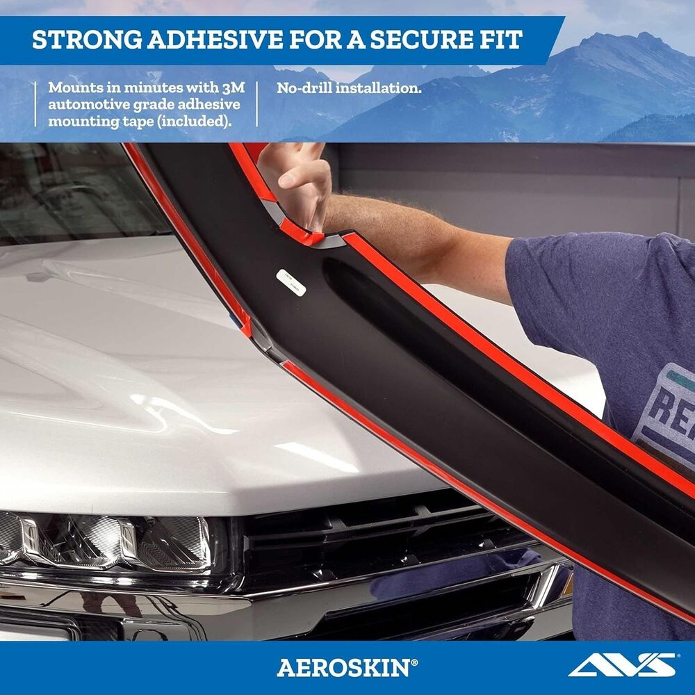 AVS Aeroskin Hood Protector Fits 2021-2025 Chevrolet Trailblazer Black 377192 - Picture 3 of 5